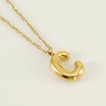 Gold color / 1 Piece Simple Series Simple Letter C Stainless Steel  Gold Color Women's Pendant Necklaces Picture3